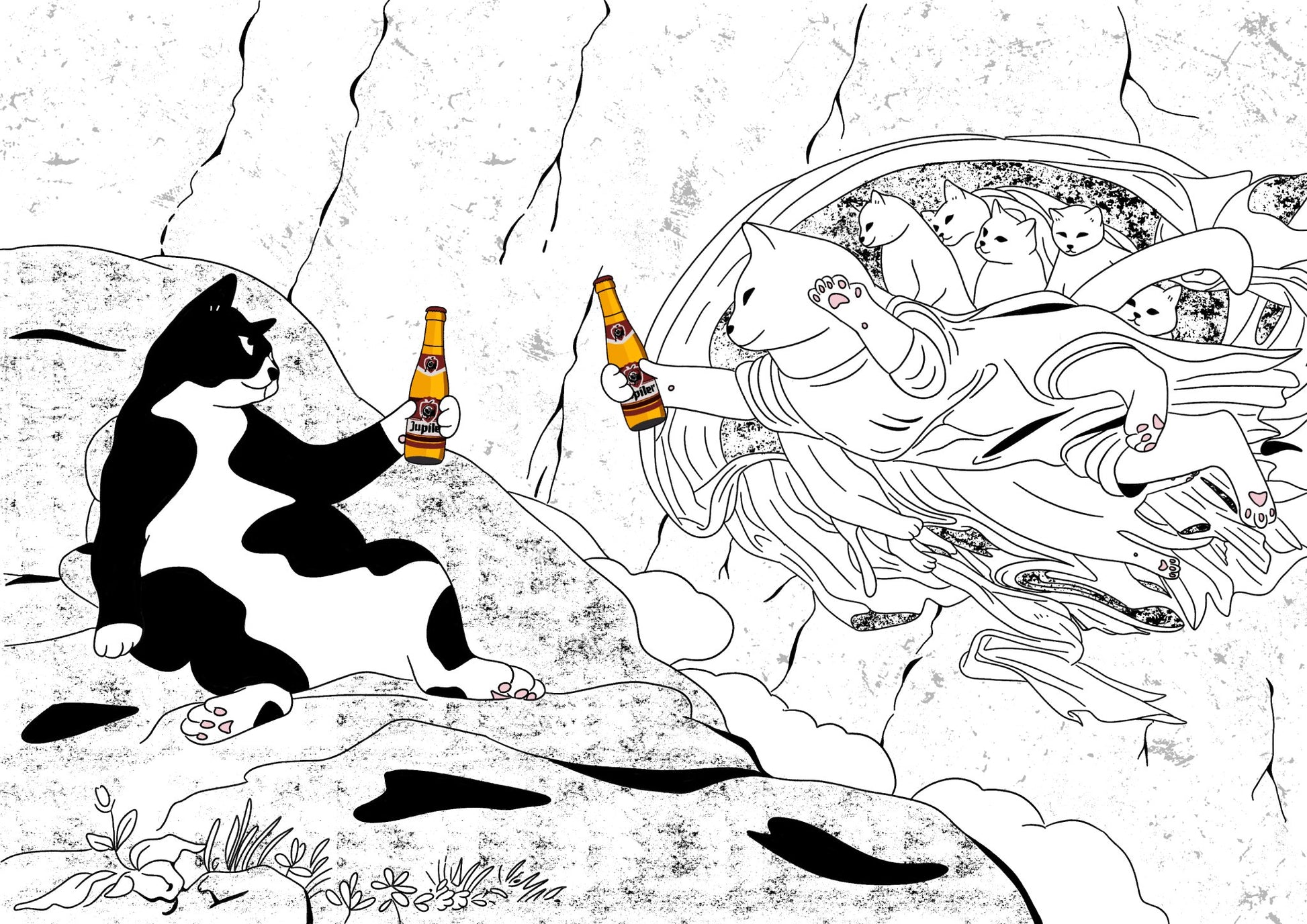 "The Creation of Cat - Dam" - Art Print (With different variations) - Catnip