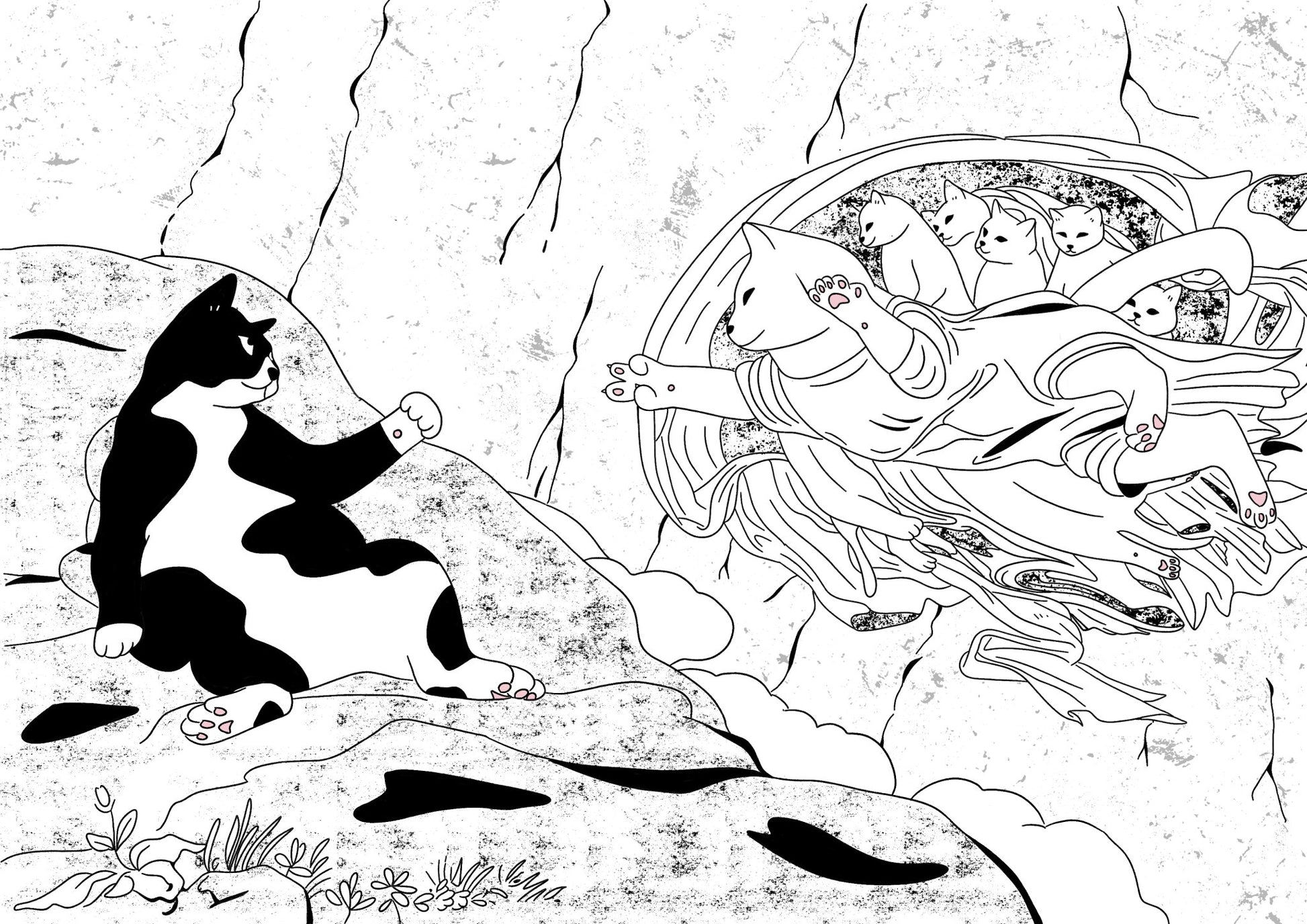 "The Creation of Cat - Dam" - Art Print (With different variations) - Catnip