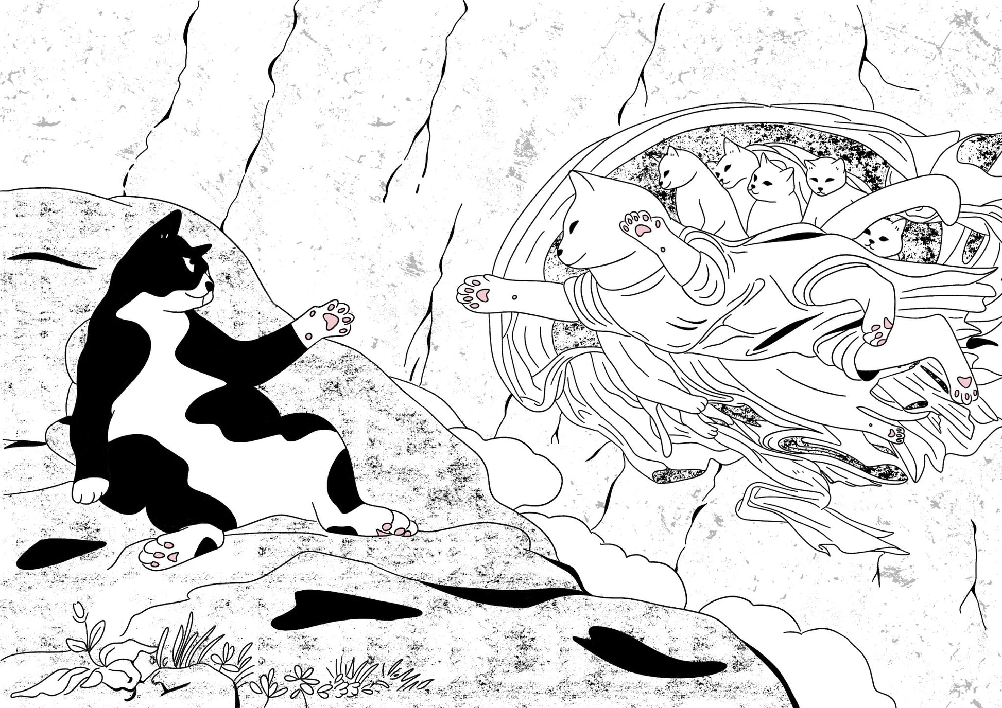 "The Creation of Cat - Dam" - Art Print (With different variations) - Catnip