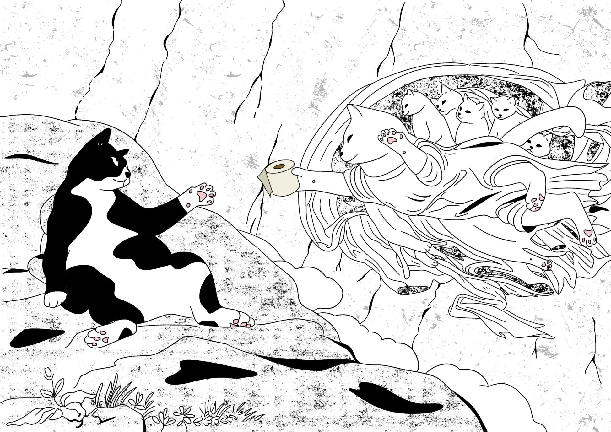 "The Creation of Cat - Dam" - Art Print (With different variations) - Catnip