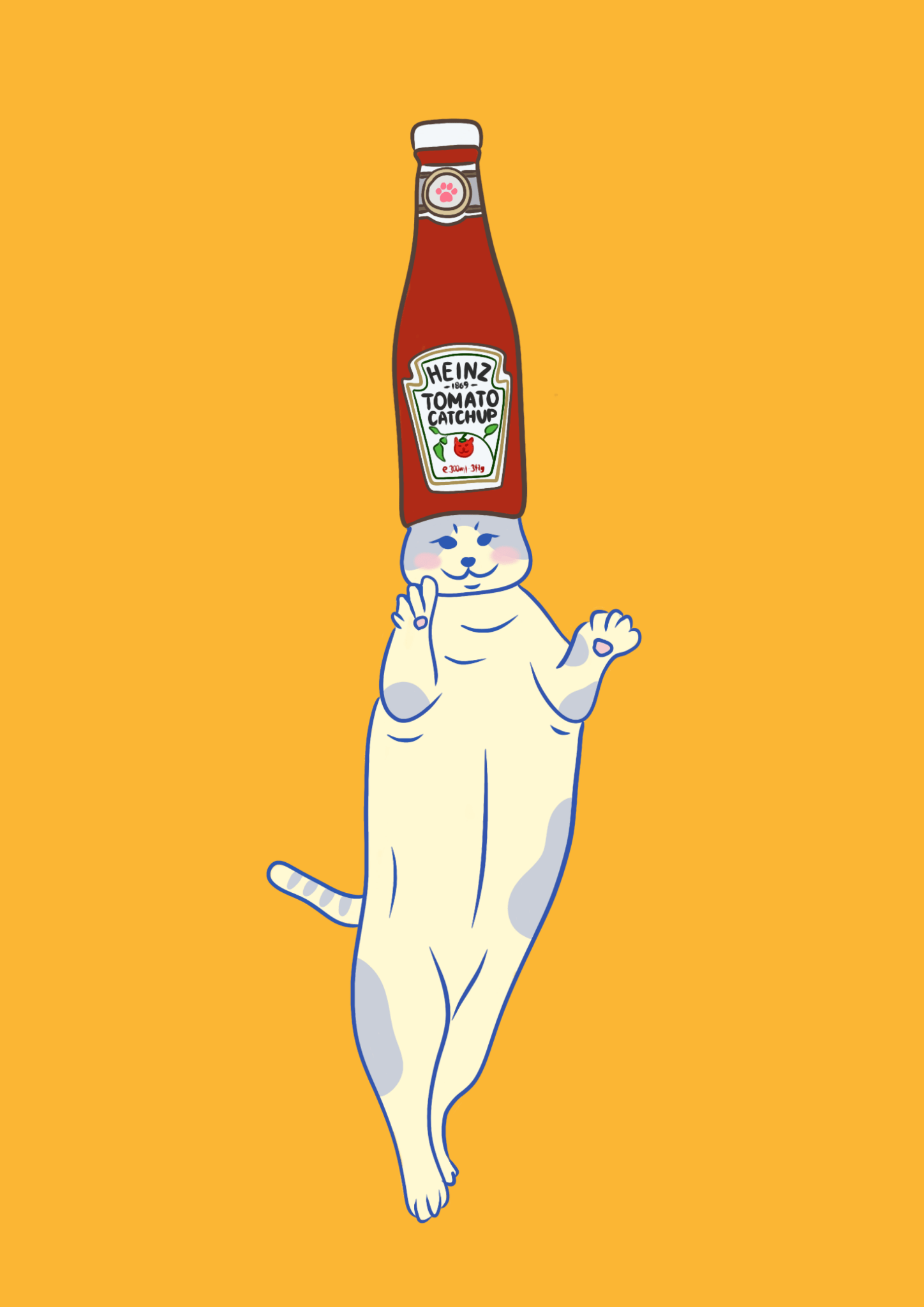"Catchup" - Cat Art Poster - Catnip
