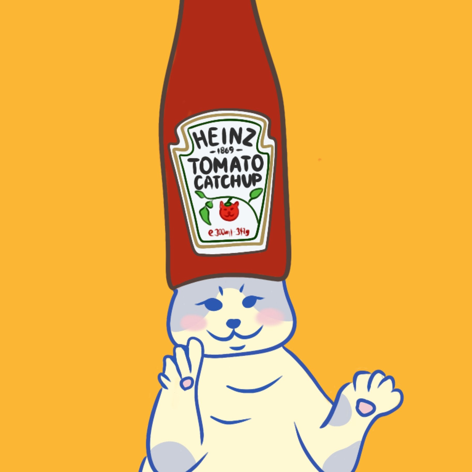 "Catchup" - Cat Art Poster - Catnip