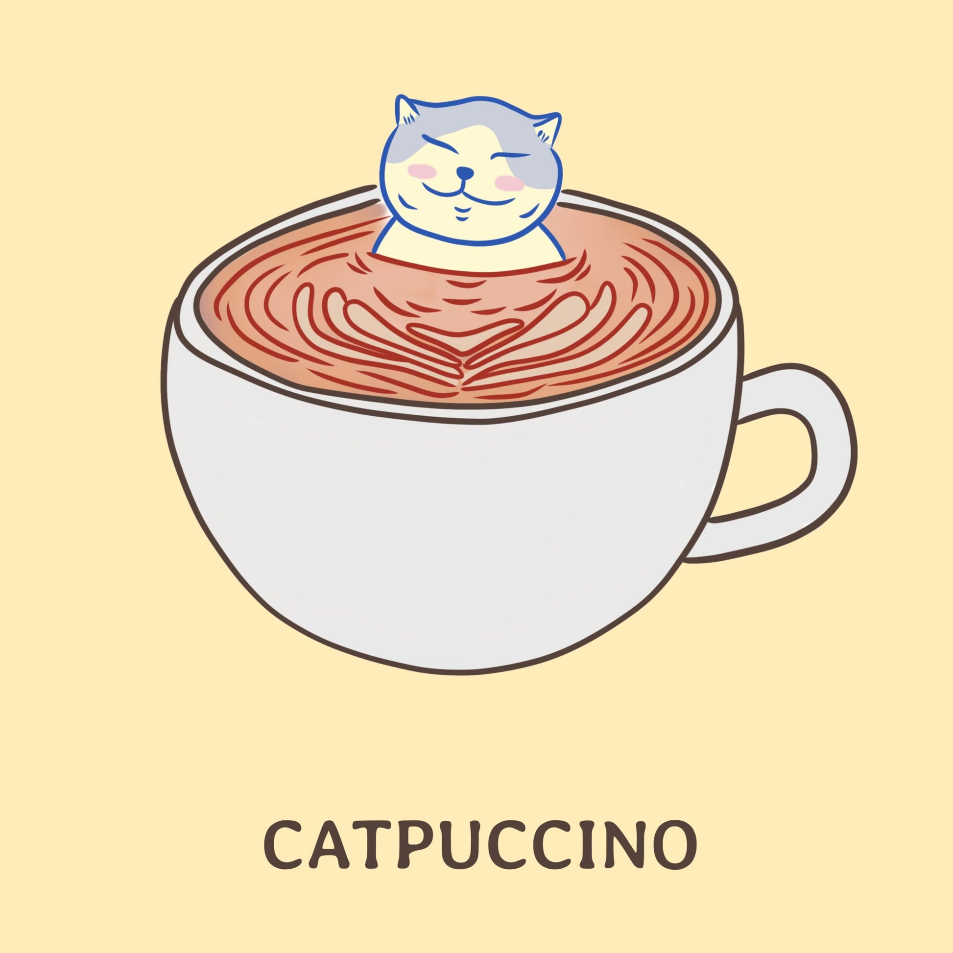 "Catpuccino" - Cat Art Poster - Christy Chan | Artist