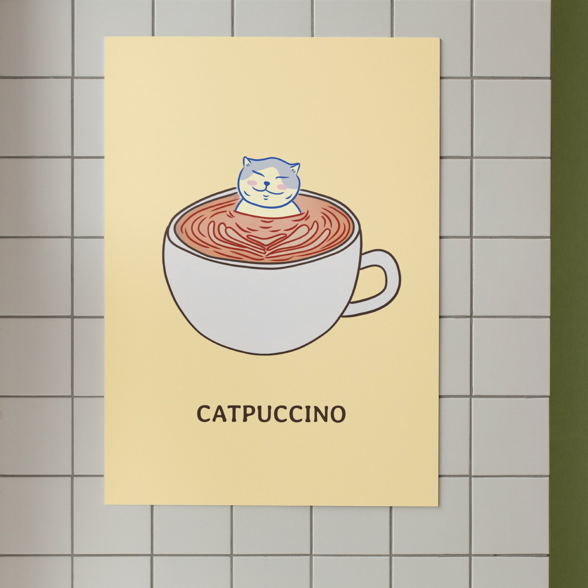 "Catpuccino" - Cat Art Poster - Christy Chan | Artist