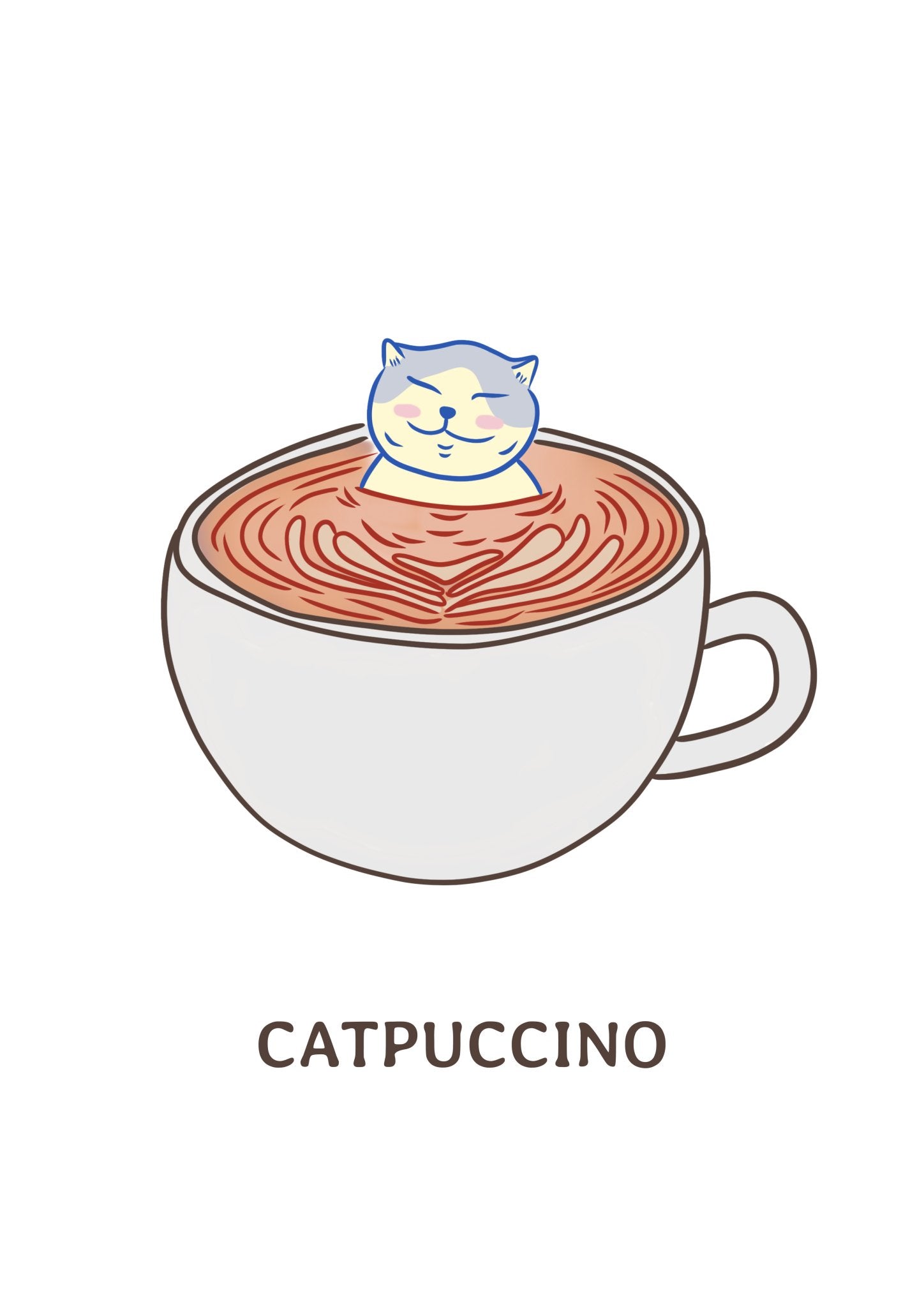 "Catpuccino" - Cat Art Poster - Christy Chan | Artist