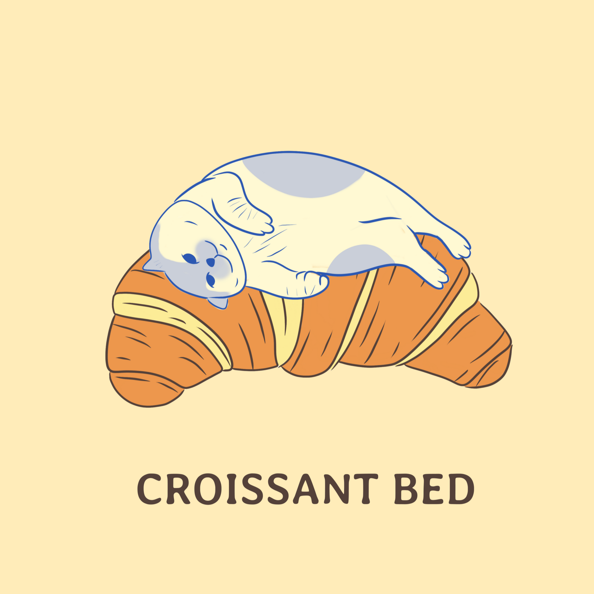 "Croissant Cat" - Cat Art Poster - Christy Chan | Artist