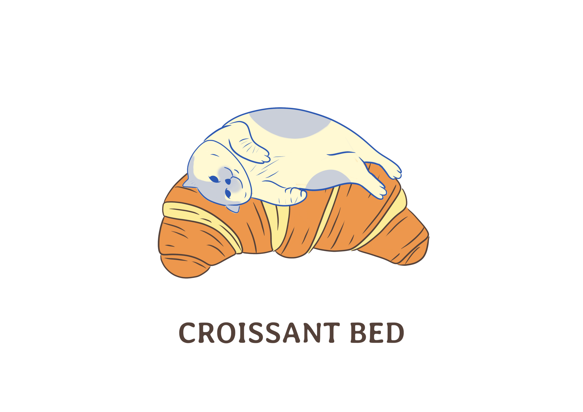 "Croissant Cat" - Cat Art Poster - Christy Chan | Artist