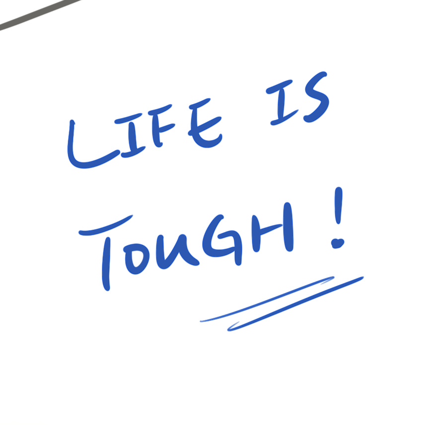 "Life is tough!" - Cat Art Poster - Christy Chan | Artist