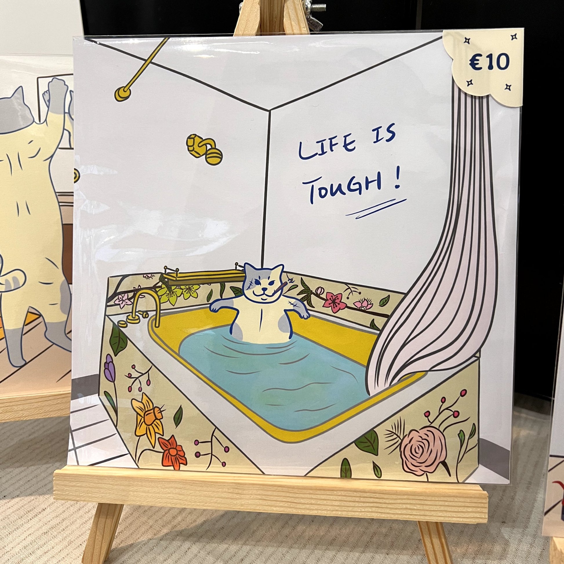 "Life is tough!" - Cat Art Poster - Christy Chan | Artist