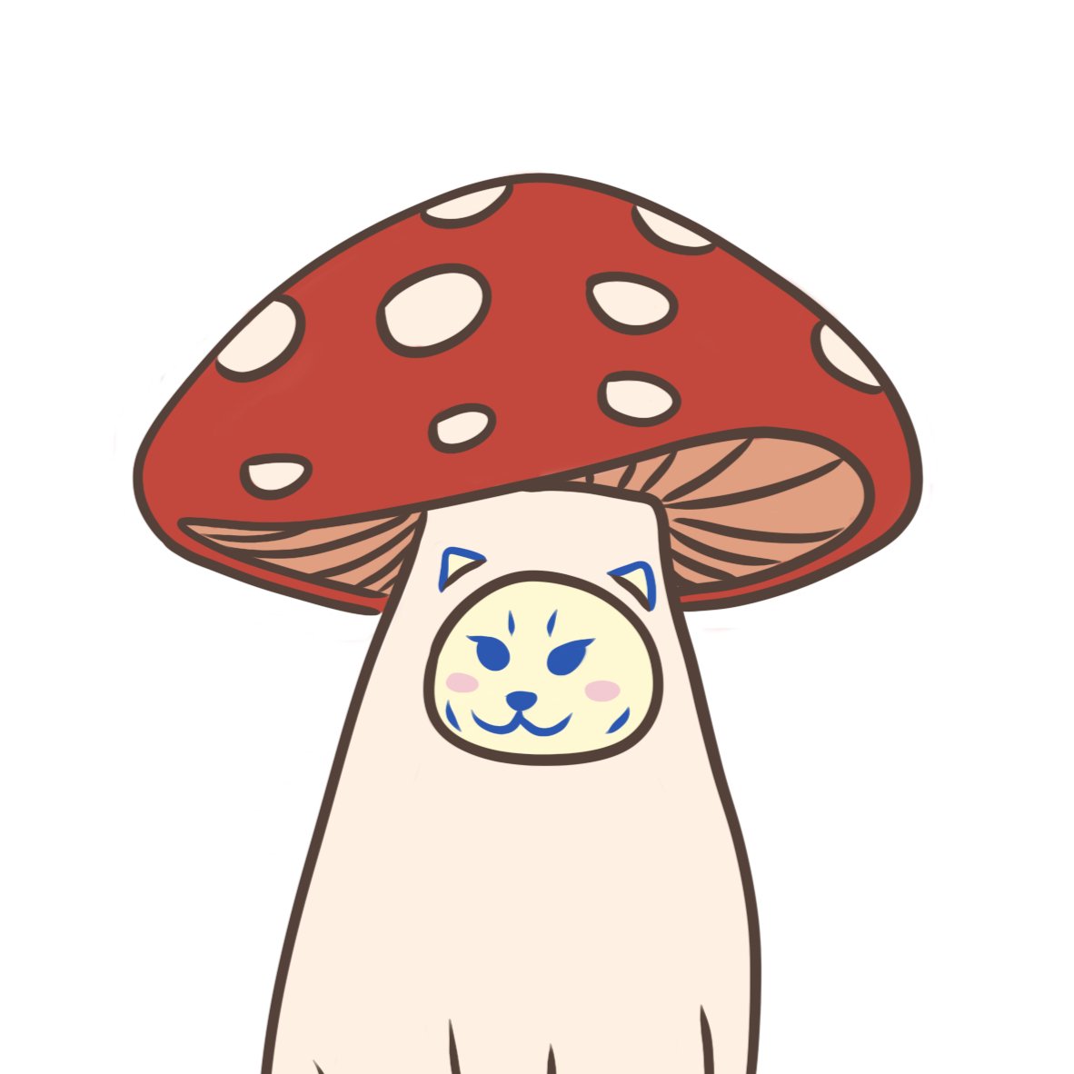 "Red shroom cat" - Cat Art Poster - Catnip