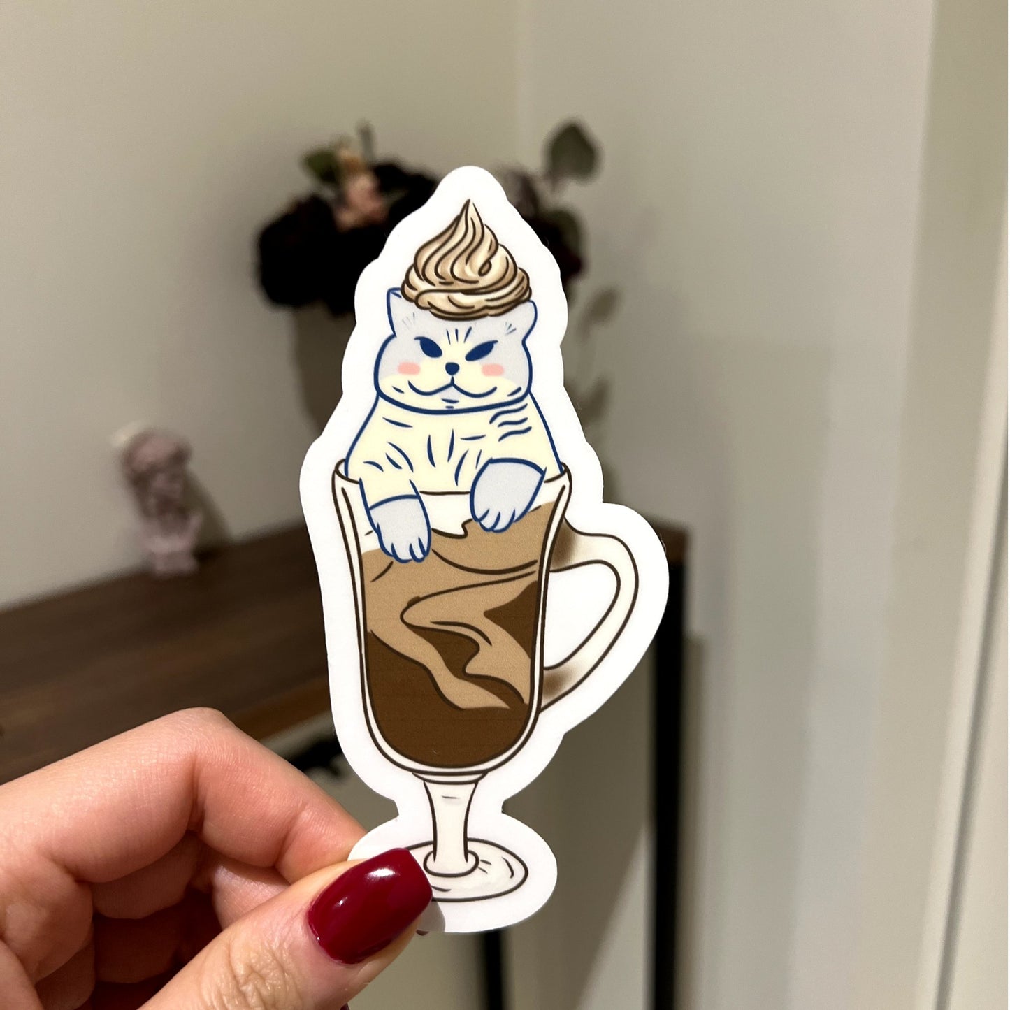 Sticker - Cat-fe Latte - Christy Chan | Artist