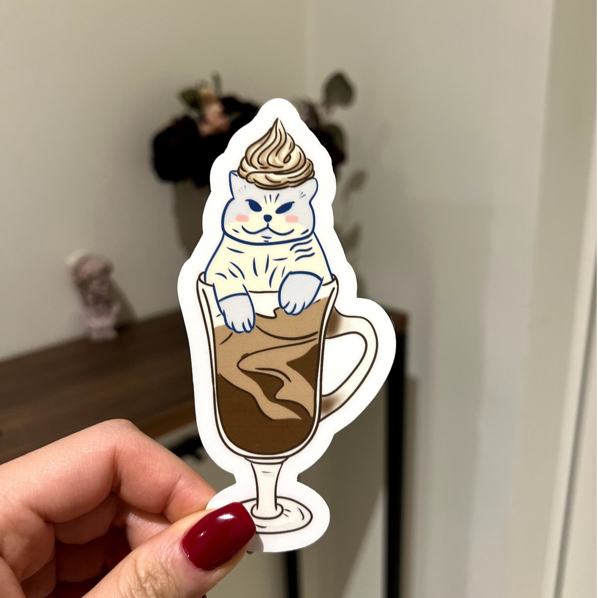 Sticker - Cat-fe Latte - Christy Chan | Artist