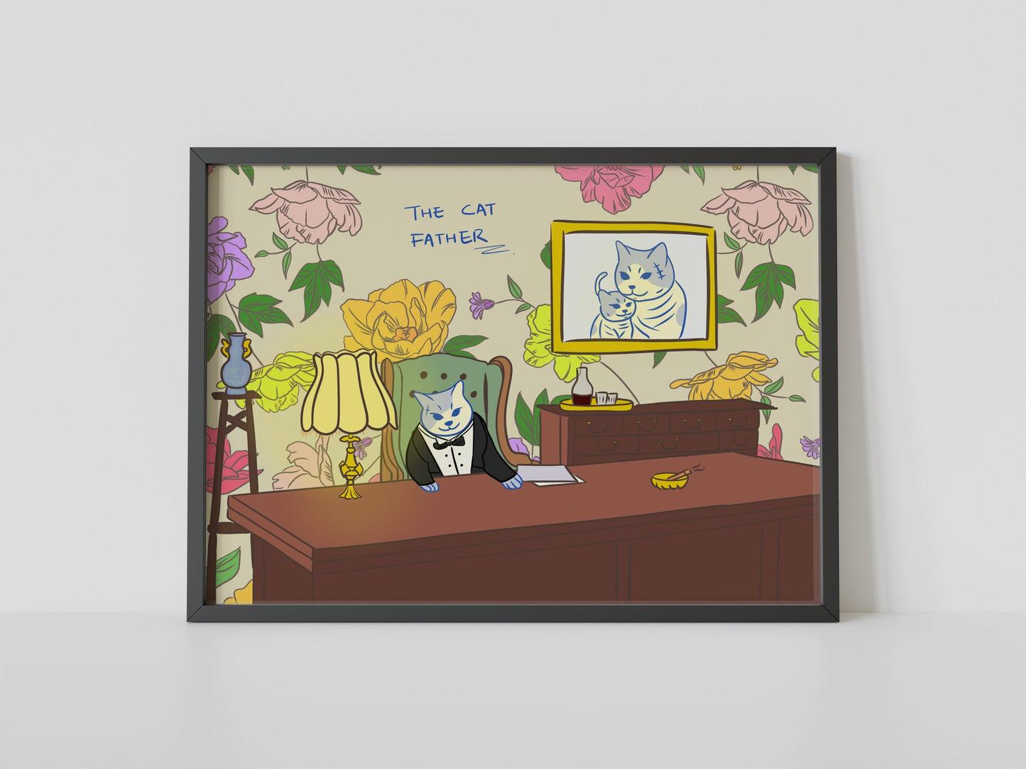 "The Cat Father" - Cat Art Poster - Christy Chan | Artist