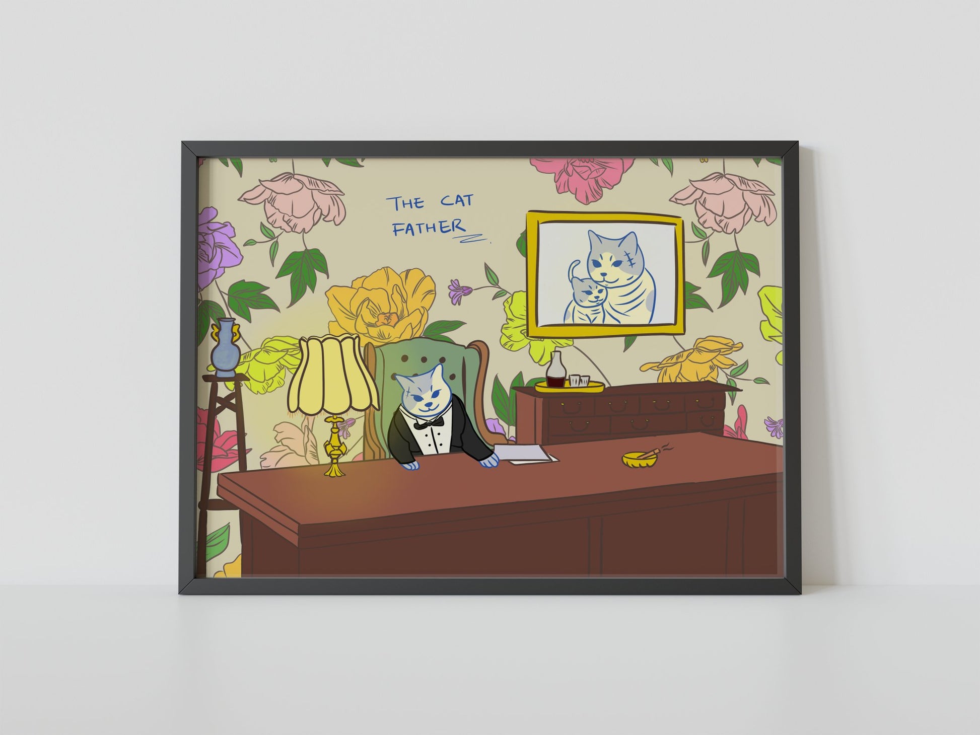"The Cat Father" - Cat Art Poster - Christy Chan | Artist